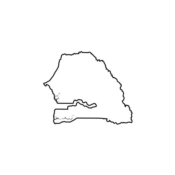 Ilustrasi Bentuk Negara Senegal - Stok Vektor