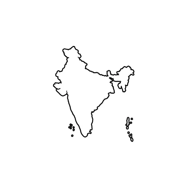 Illustration de la forme du pays de l'Inde — Image vectorielle