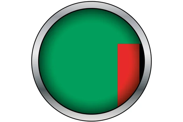 Botón redondo de oro 3D con la bandera de Zambia — Archivo Imágenes Vectoriales