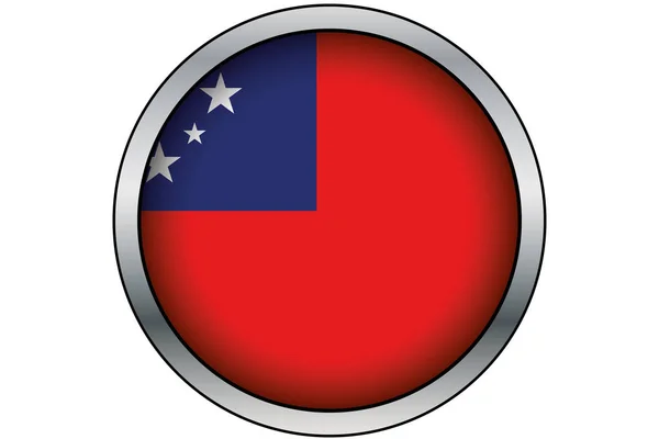 Zambiya Bayrağı ile 3d Altın Yuvarlak Düğme — Stok Vektör