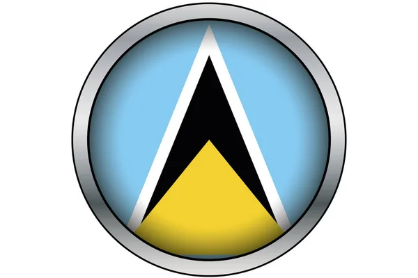 3d 金色圆形按钮，带有赞比亚国旗 — 图库矢量图片
