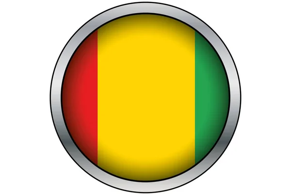 3D guld runda knappen med flaggan i Zambia — Stock vektor