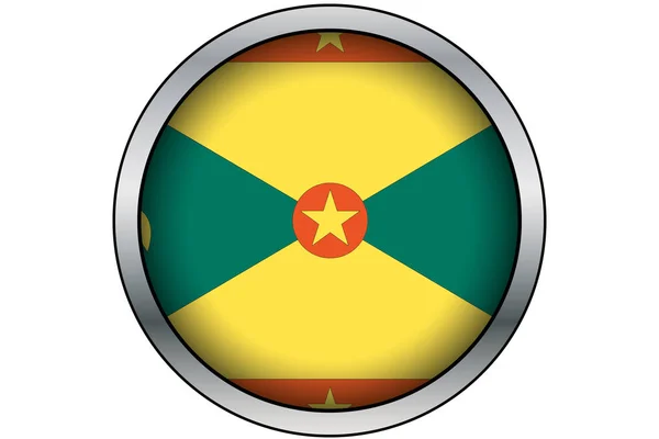 ザンビアの旗を持つ3Dゴールドラウンドボタン — ストックベクタ