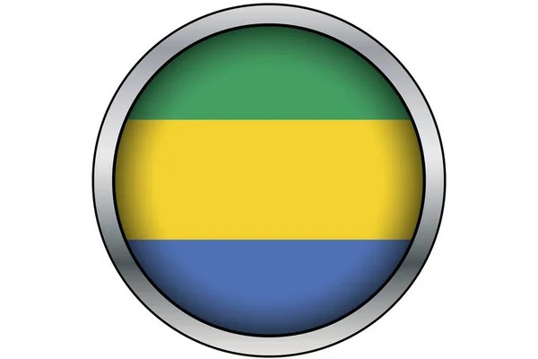 3D gouden ronde knop met de vlag van Zambia — Stockvector