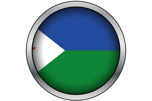 ザンビアの旗を持つ3Dゴールドラウンドボタン — ストックベクタ