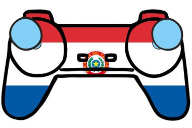 Paraguay bayrağı ile Retro Oyun Denetleyicisi