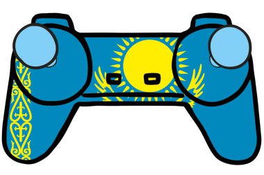 Kazakistan bayrağı ile Retro Oyun Kontrolörü