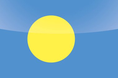 Palau Resimli Parlak Ülke Bayrağı