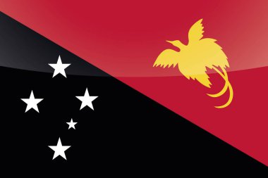 Papua Yeni Gine Resimli Parlak Ülke Bayrağı