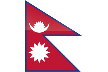Nepal Resimli Parlak Ülke Bayrağı