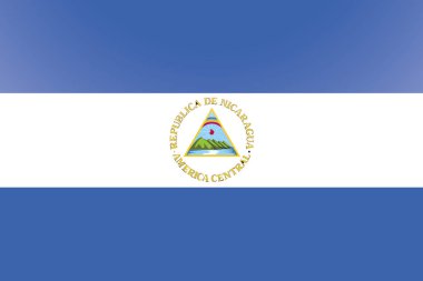Nikaragua Resimli Parlak Ülke Bayrağı