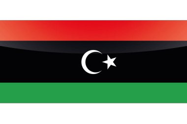 Libya Resimli Parlak Ülke Bayrağı