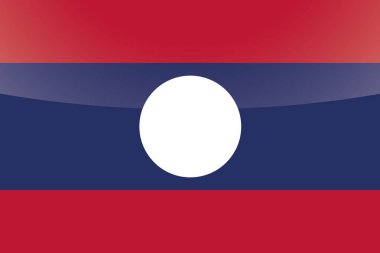 Laos Resimli Parlak Ülke Bayrağı