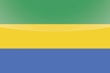 Gabon Resimli Parlak Ülke Bayrağı