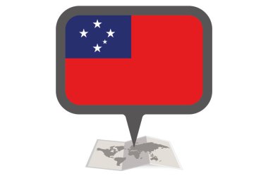 Resimli Harita ve Batı Sa Ülke Bayrağı ile Pointer