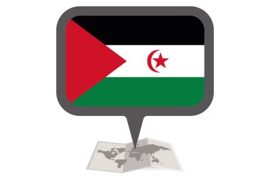 Resimli Harita ve Batı Sa Ülke Bayrağı ile Pointer