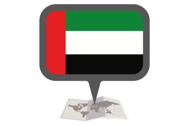 Birleşik Ara Ülke Bayrağı ile Resimli Harita ve Pointer