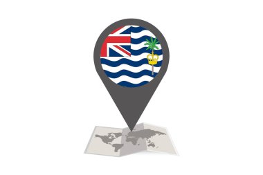 Resimli Harita ve İngiliz Ülke Bayrağı ile Pointer