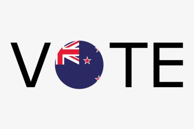 Yeni Zelanda dountry bayrağı ile kelime Oy