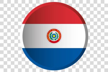 Paraguay Bayrağı 3d Düğme