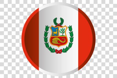 Peru Bayrağı 3d Düğme