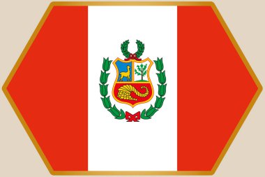 Peru Bayrağı ile Uzatılmış Altıgen
