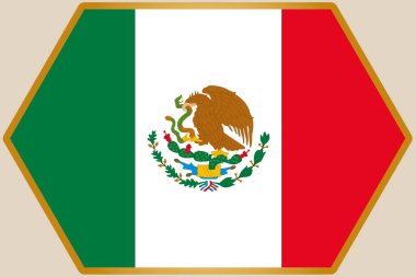 Meksika Bayrağı ile Uzatılmış Altıgen