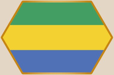 Gabon Bayrağı ile Uzatılmış Altıgen