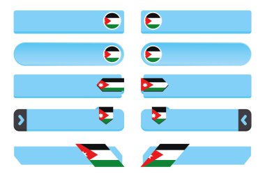 Ürdün Ülke Bayrağı ile Düğme Seti