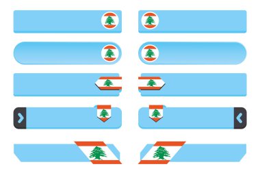 Lübnan Ülke Bayrağı ile Düğme Seti