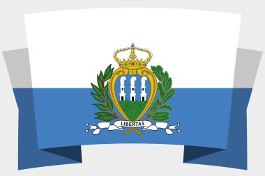 San Marino Ülke Bayrağı ile 3d Banner