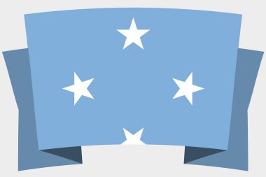 Mikronezya Ülke Bayrağı ile 3d Banner