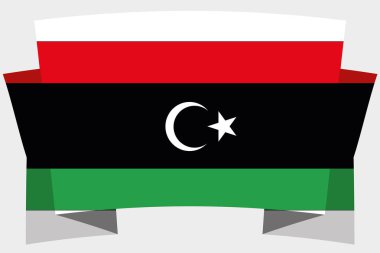 Libya Ülke Bayrağı ile 3d Banner