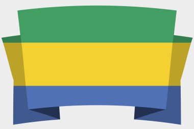 Gabon Ülke Bayrağı ile 3d Banner