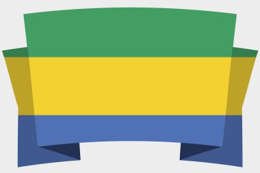 Gabon Ülke Bayrağı ile 3d Banner