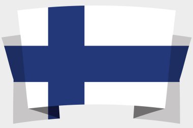 Finlandiya Ülke Bayrağı ile 3d Banner