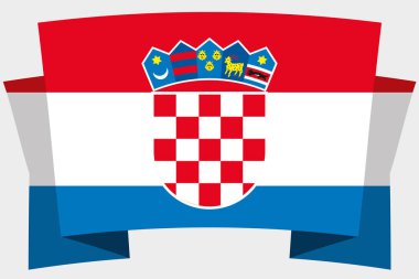 Hırvatistan Ülke Bayrağı ile 3d Banner
