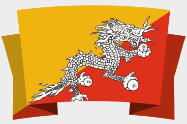 Butan Ülke Bayrağı ile 3d Banner