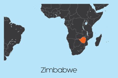 Zimbabwe 'nin Resimli Ülke Şekli
