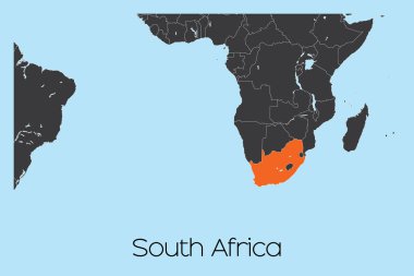 Güney Afrika 'nın Resimli Ülke Şekli