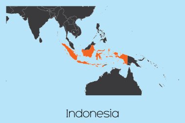 Endonezya 'nın Resimli Ülke Şekli