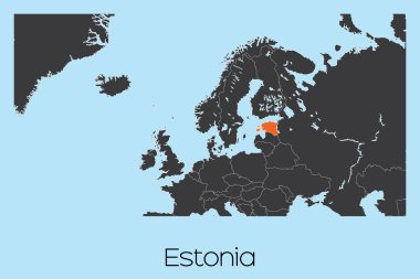 Estonya 'nın Resimli Ülke Şekli
