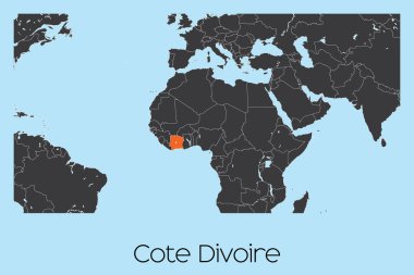 Cote Divoire 'ın Resimli Ülke Şekli