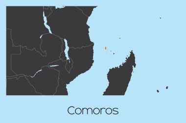 Comoros 'un Resimli Ülke Şekli