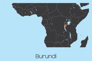 Burundi 'nin Resimli Ülke Şekli