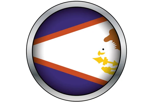 Botón redondo de oro 3D con la bandera de Zambia — Vector de stock