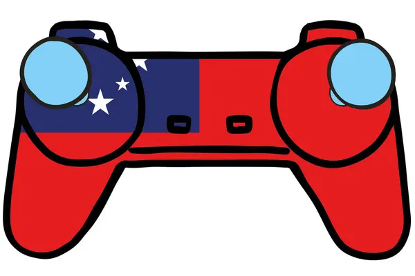 Retro-Gaming-Controller mit der Flagge westlicher Samoa — Stockvektor