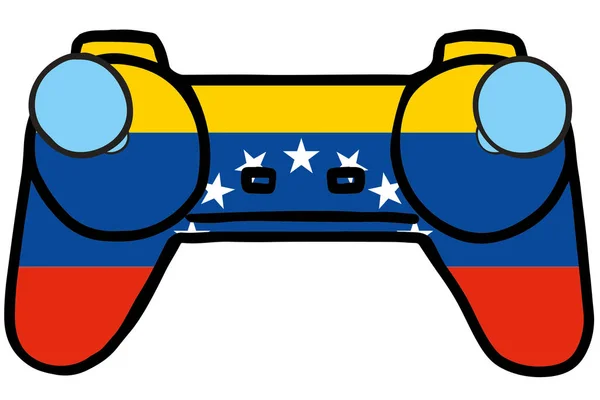 Retro-Gaming-Controller mit der Flagge Venezuelas — Stockvektor