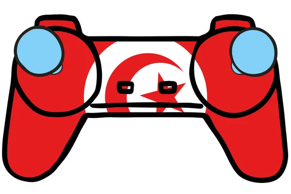 Retro Gaming Controller com a bandeira da Tunísia — Vetor de Stock