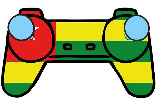 Retro Gaming Controller com a bandeira do Togo — Vetor de Stock